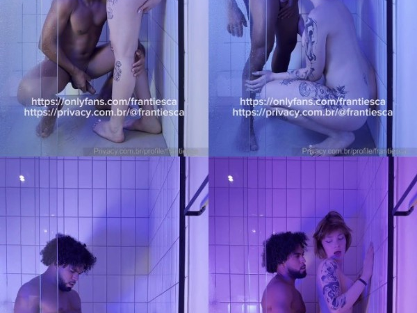 OnlyFans Frantiesca Neon Bathroom with AlenFlix Part 2