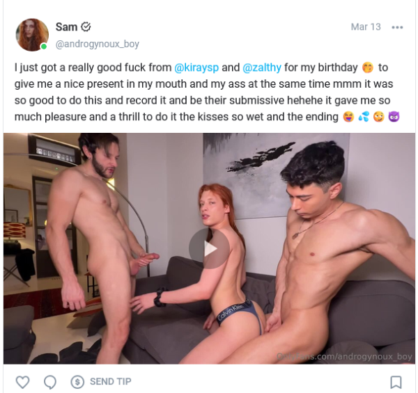 [OnlyFans] Androgynoux Boy, KiraySP, Zalthy - Birthday Threesome DAP